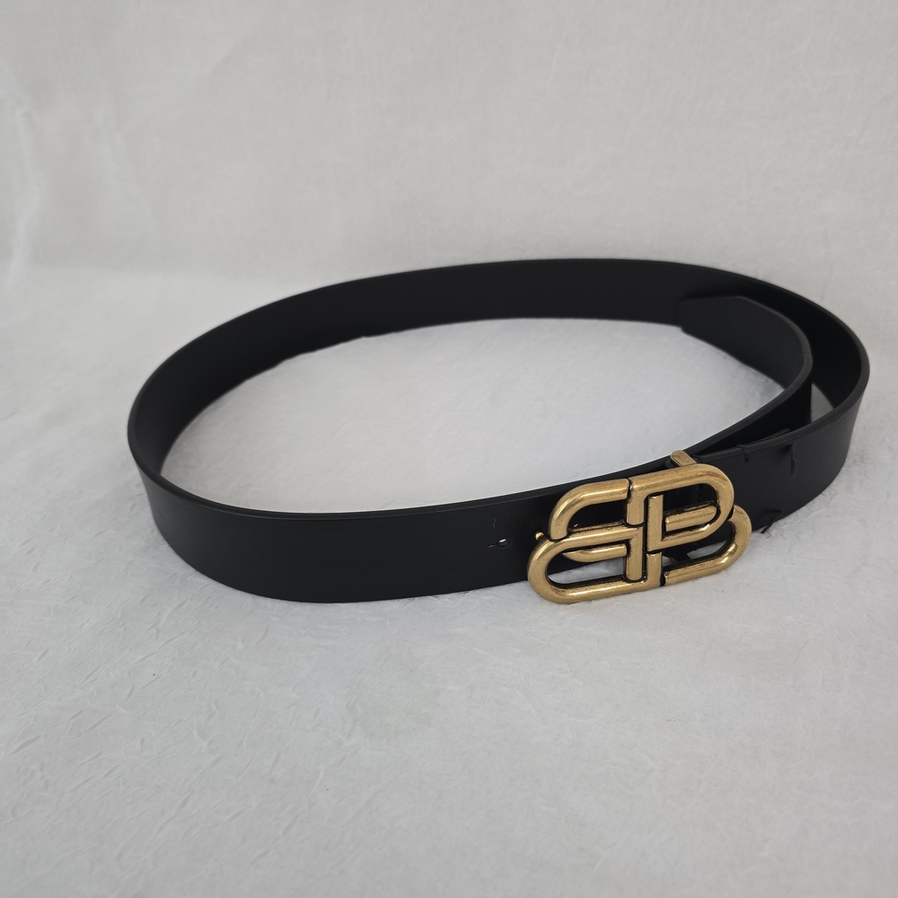 BALENCIAGA Black Leather Belt